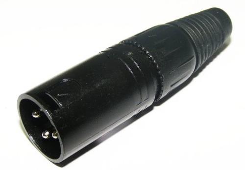 XLR Plug 3 Pin Black PVC